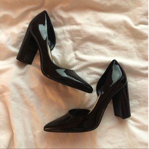 Nine West Patent Block Heel Pumps